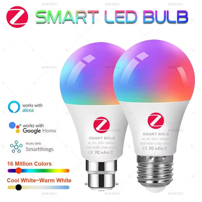 Lâmpada Inteligente Zigbee 3.0 E27/B22 - Controle por Voz com Alexa e Google Home