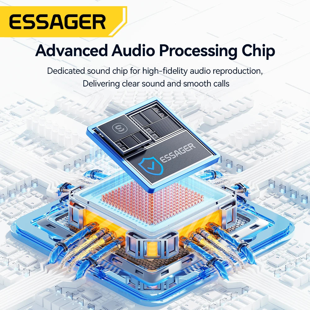 Adaptador de Áudio USB Essager para Fones de Ouvido e Microfone 3.5mm