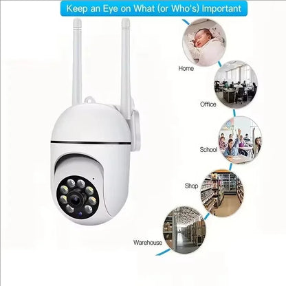 Câmera de Segurança A7 1080P WiFi - Vigilância Externa com Zoom Digital 4X