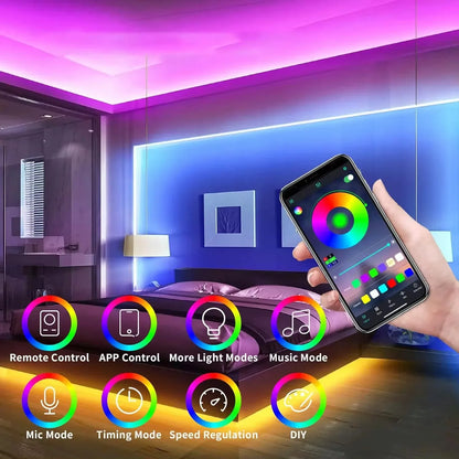 Fita LED Neon RGB à Prova d'Água - 1/2/3/5M com Controle Remoto Tuya