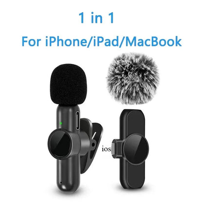 Microfone Lavalier Sem Fio para iPhone e iPad - Ideal para Gravações e Transmissões ao Vivo