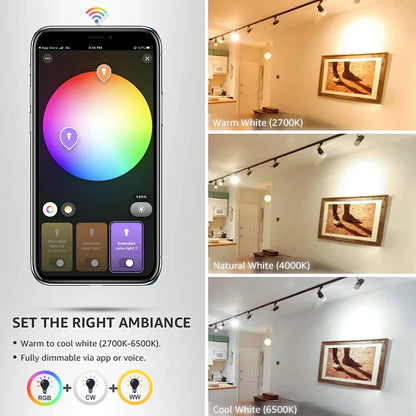 Lâmpada Inteligente LED GU10 Zigbee/WiFi RGB CW WW - Compatível com Alexa e Google