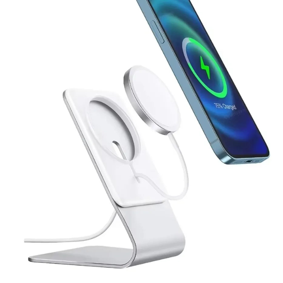 Suporte de Mesa para Celular em Alumínio - Compatível com MagSafe para iPhone 16/15/14/13/12 Pro Max (Sem Carregador Inclusa)