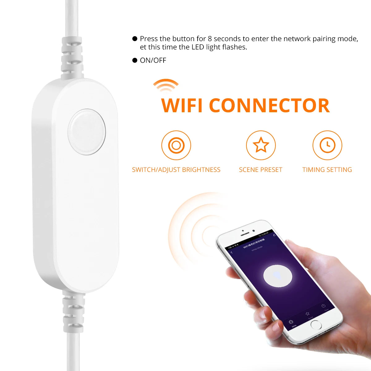 Fita de LED COB 24V com Controle WiFi Tuya - 3M, 5M e 10M