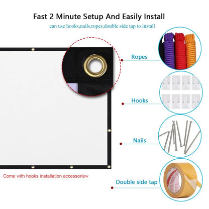 Tela de Projeção Dobrável 60" a 150" - 16:9 para Home Theater