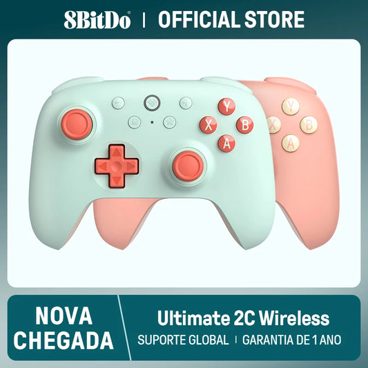 Controle Sem Fio 8BitDo Ultimate 2C - O Melhor para Jogos no PC, Windows 10, 11, Steam Deck, Raspberry Pi e Android