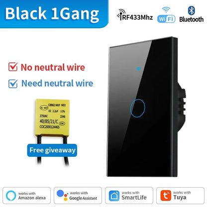 Interruptor Inteligente TNCE Tuya WiFi+Bluetooth/Zigbee - Sem Fio Neutro