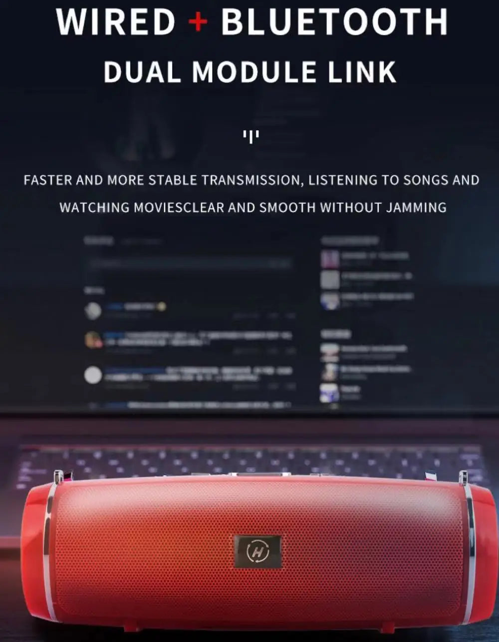 Caixa de Som Bluetooth Portátil 200W - Subwoofer HIFI à Prova d'Água IPX7
