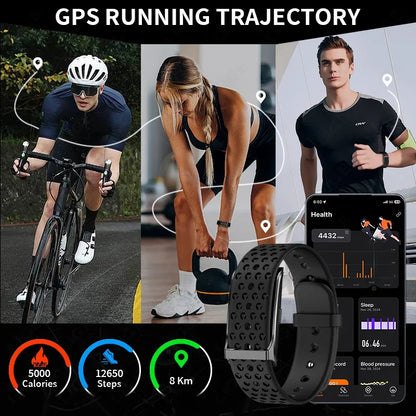 Relógio Inteligente Fitness para Homens e Mulheres - Monitor de Frequência Cardíaca e Pressão Arterial