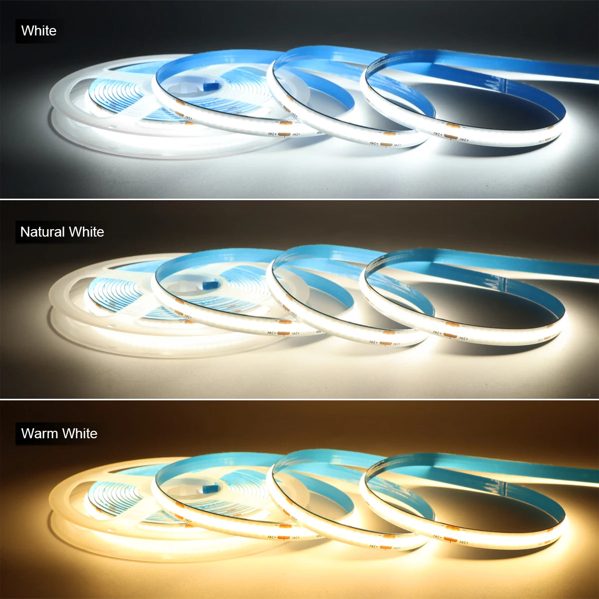 Fita de LED COB 24V com Controle WiFi Tuya - 3M, 5M e 10M