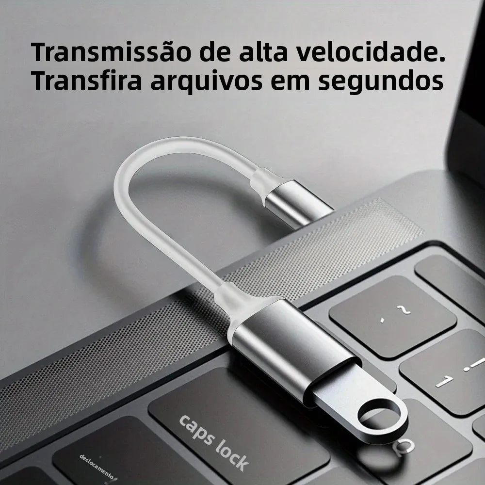 Adaptador USB C OTG - Converta Type C Masculino para USB 3.0 Feminino