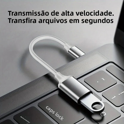 Adaptador USB C OTG - Converta Type C Masculino para USB 3.0 Feminino