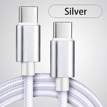 Cabo USB-C para USB-C Trançado em Nylon 66W - Carregamento Rápido
