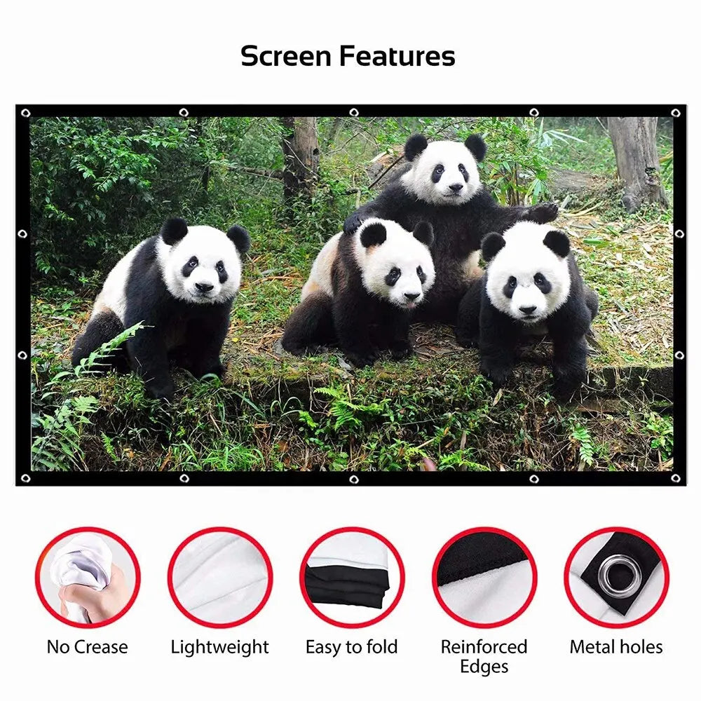 Tela de Projeção Dobrável 60" a 150" - 16:9 para Home Theater