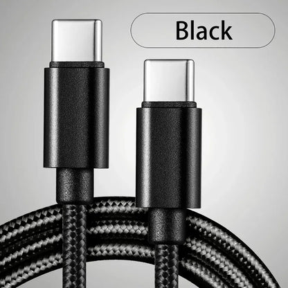 Cabo USB-C para USB-C Trançado em Nylon 66W - Carregamento Rápido