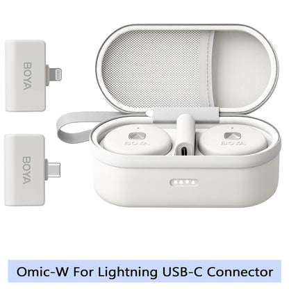 Microfone Lavalier Sem Fio BOYA Omic - Ideal para Vídeos e Transmissões ao Vivo