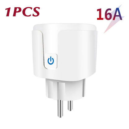 Tomada Inteligente Wi-Fi TUYA 16A/20A com Monitoramento de Energia e Controle por Voz