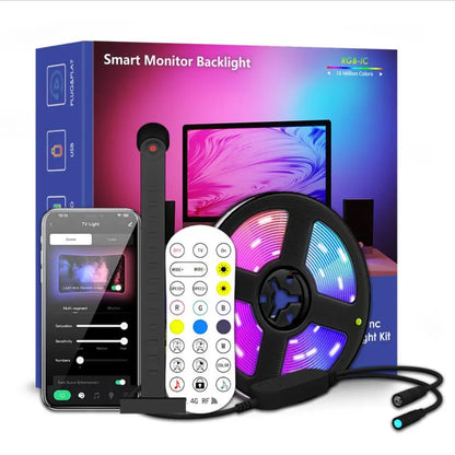 Fita de LED RGBIC para TV com Controle por App e Sincronização Musical - Iluminação Ambiente para Jogos (55-75 polegadas)