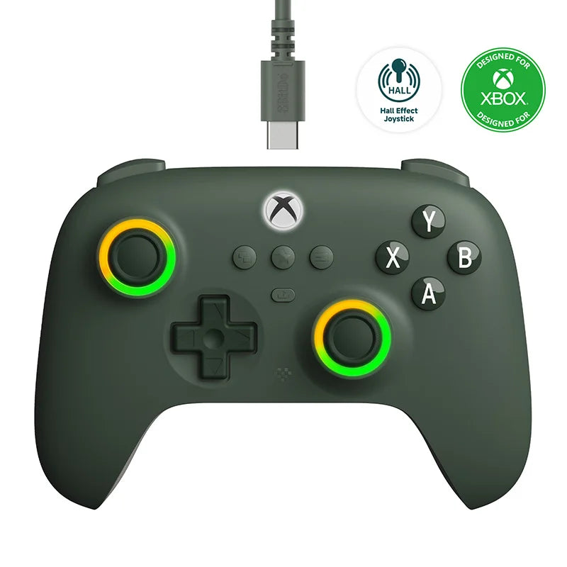 Controle Gamer 8BitDo Ultimate C com Fio para Xbox - Iluminação RGB e Joysticks com Efeito Hall