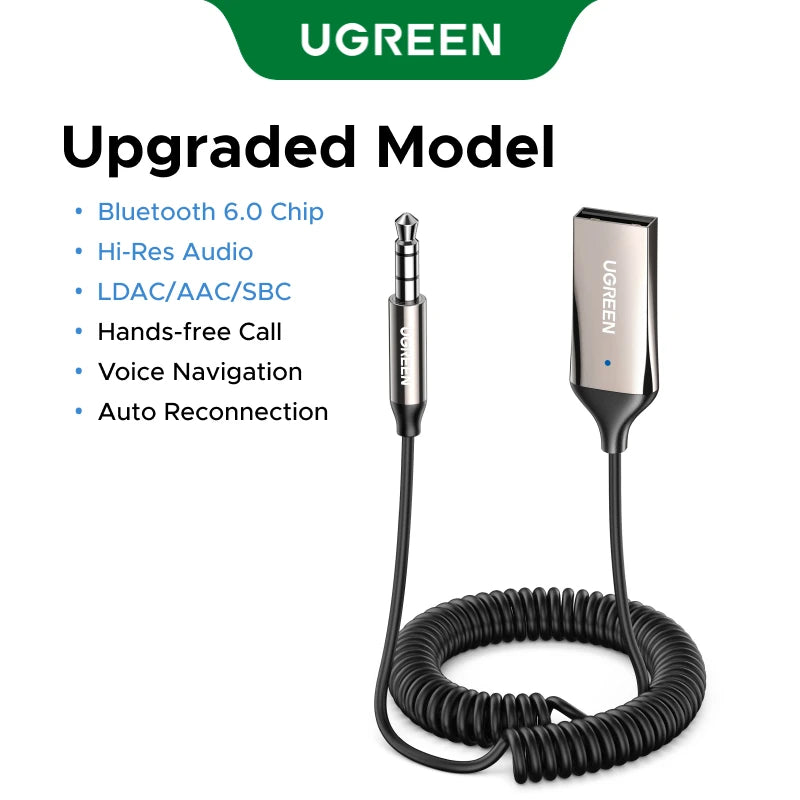 Adaptador Bluetooth UGREEN 6.0 - Conexão Sem Fios para Seu Carro