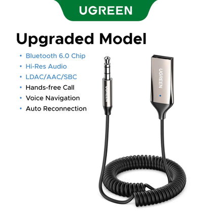 Adaptador Bluetooth UGREEN 6.0 - Conexão Sem Fios para Seu Carro