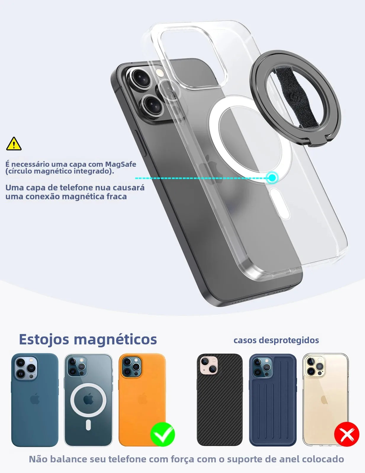 Suporte Magnético EWA MagOne 3ª Geração Compatível com MagSafe