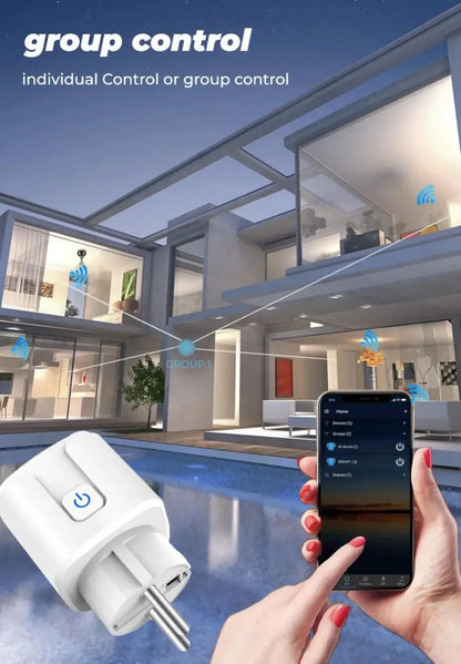 Tomada Inteligente Tuya Zigbee 20A com Monitoramento de Energia e Controle por Voz