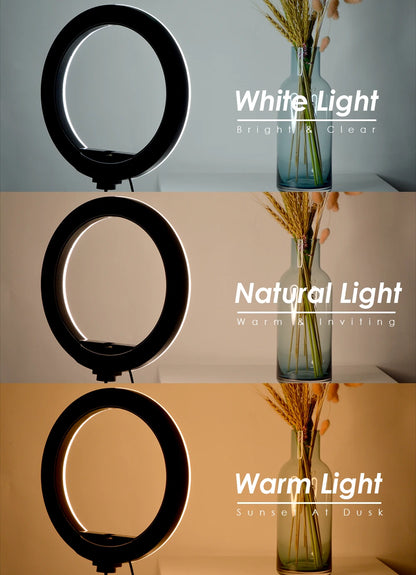 Tripé com Luz de Anel LED para Câmera e Smartphone - Iluminação Perfeita para Suas Fotos e Vídeos