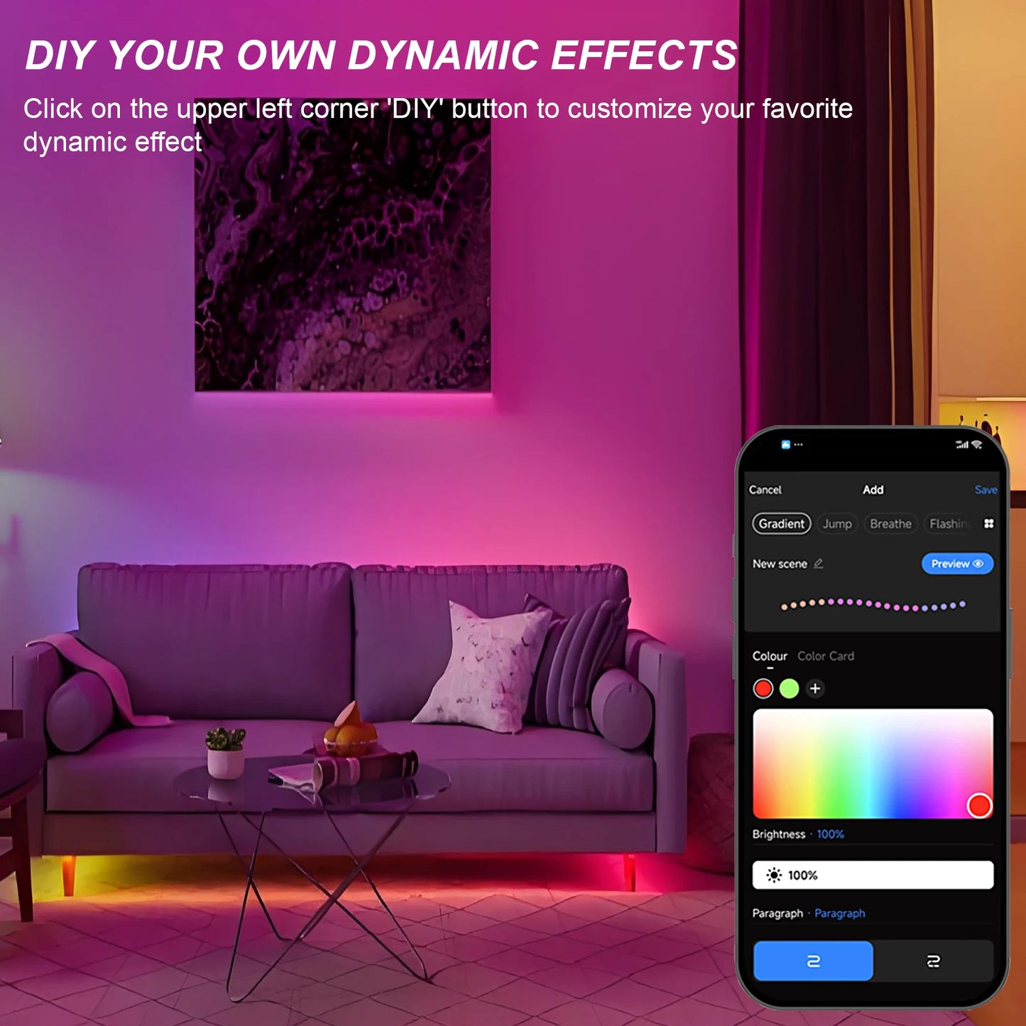 Fita de LED COB RGB Endereçável 1-25M 24V WS2811 com Controle Tuya WiFi