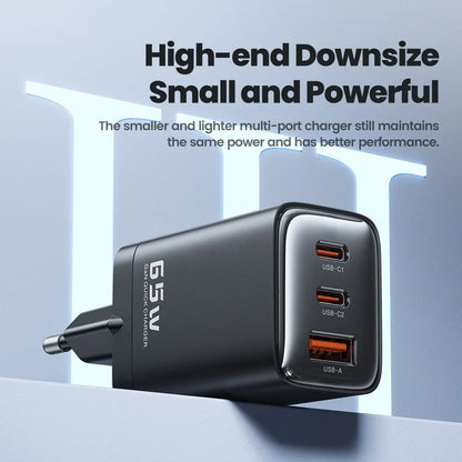 Carregador Toocki GaN 65W USB Type C - Carregamento Rápido para iPhone e Samsung