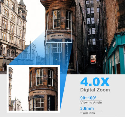 Câmera de Segurança A7 1080P WiFi - Vigilância Externa com Zoom Digital 4X