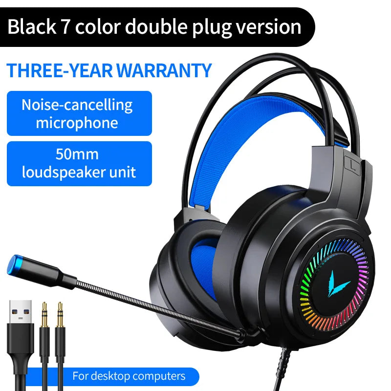 Fone de Ouvido Gamer G60 7.1 com Som Surround e Iluminação LED
