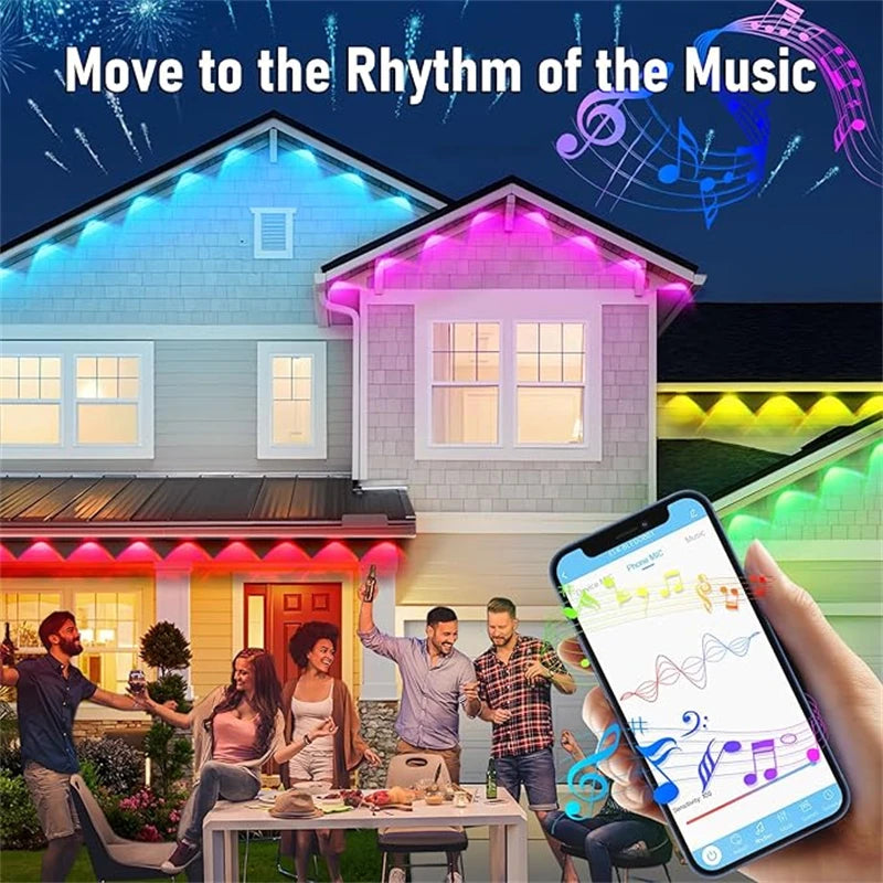 Fitas de Luz LED RGB de 60M com Controle Remoto e App - Iluminação Perfeita para Festas e Decorações
