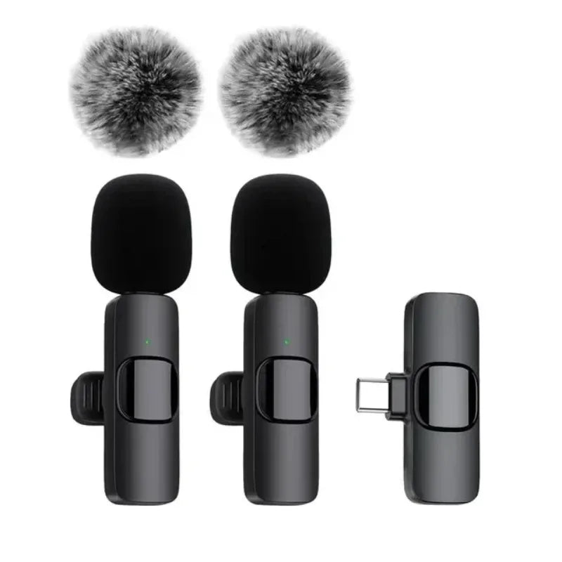 Microfone Lavalier Sem Fio USB-C Mini para iPhone 17/16/15 e Android - Redução de Ruído para Gravações de Vlog e YouTube
