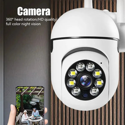 Câmera de Monitoramento Sem Fio A7 360° com Intercomunicador - Segurança Residencial 1080P