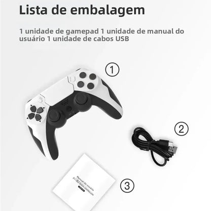 Controle Sem Fio GAMINJA P48 com Giroscópio de Seis Eixos para PS4, PS3 e PC