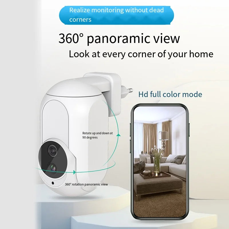 Câmera de Segurança Timethinker Wifi 360° - Vigilância HD 1080P com Visão Noturna