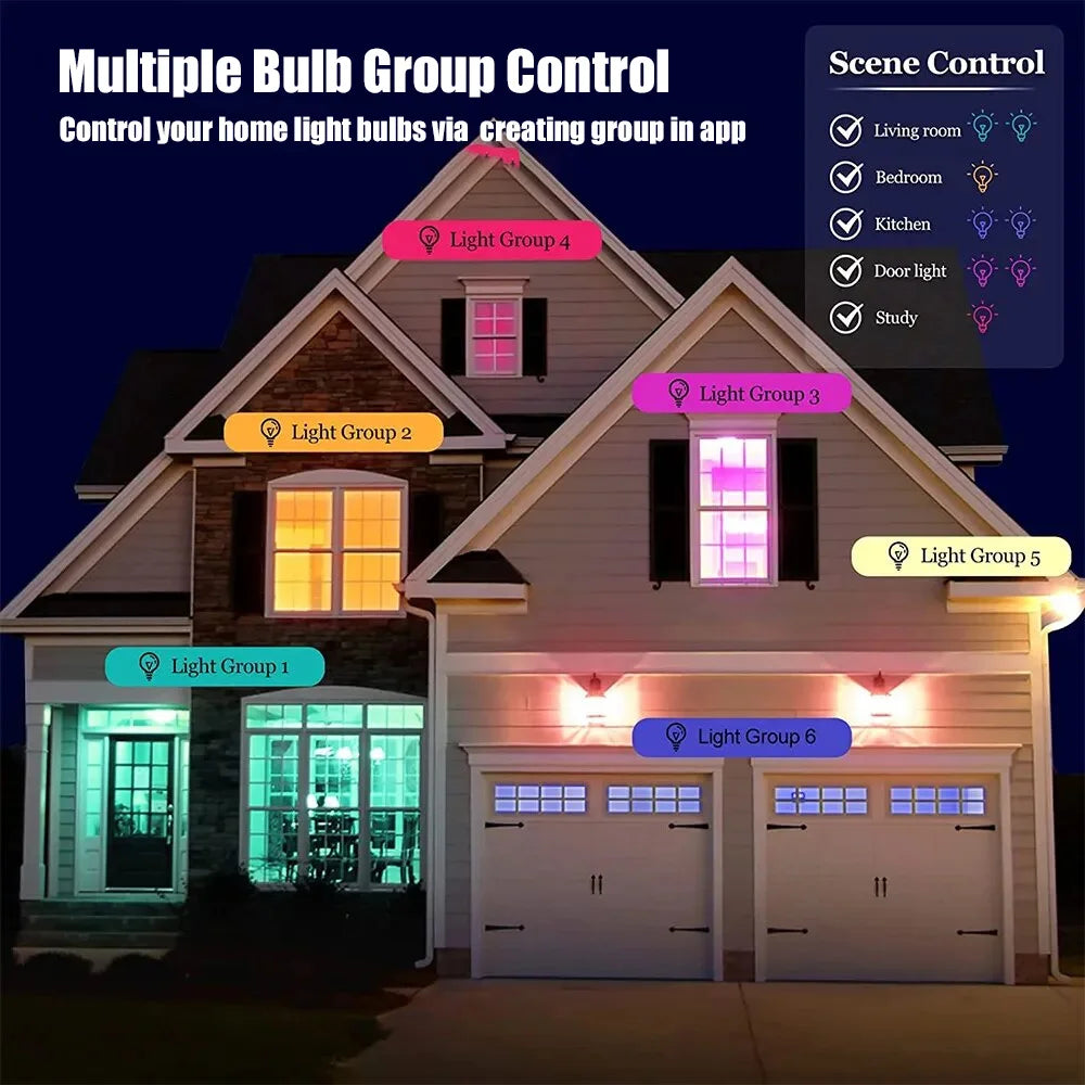 Lâmpada Inteligente Zigbee E27 RGB 15W/18W - Conectividade Total para Sua Casa