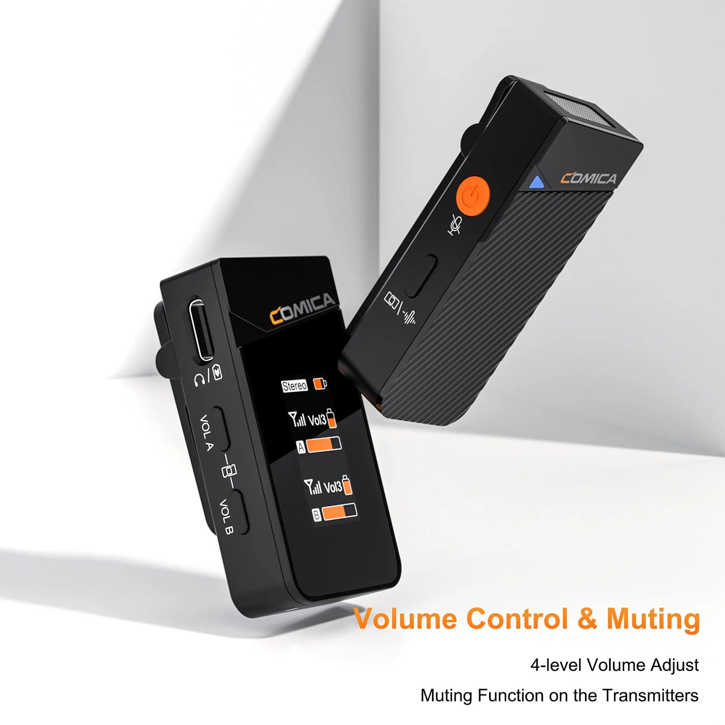 Microfone Lavalier Sem Fio COMICA Vimo C 2.4G com Estojo de Carregamento