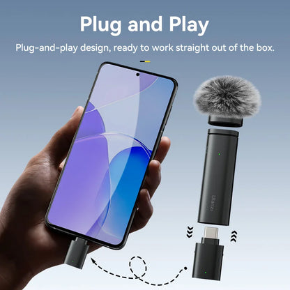 Microfone Lavalier Sem Fio Ulanzi WM-10 - Conexão USB-C para Android e iPhone
