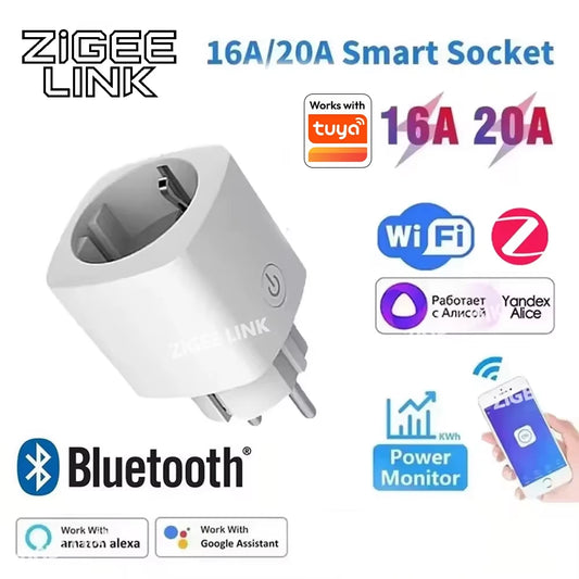 Tomada Inteligente Zigbee 3.0 WiFi - Controle de Voz e Monitoramento de Energia