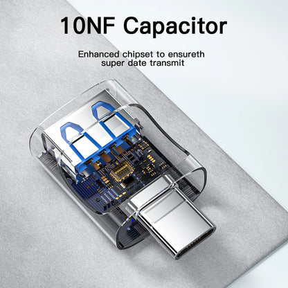 Adaptador OTG Essager USB 3.0 para Type-C - Conector USB A Masculino para Micro USB Type-C Feminino
