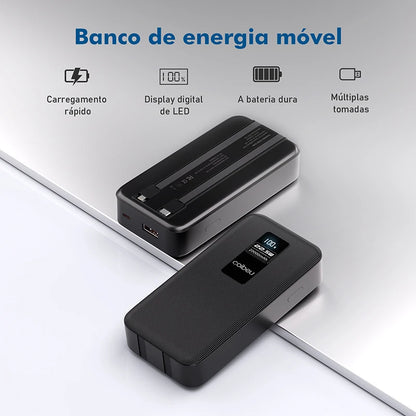 Power Bank Portátil 10000mAh e 20000mAh com Display Digital