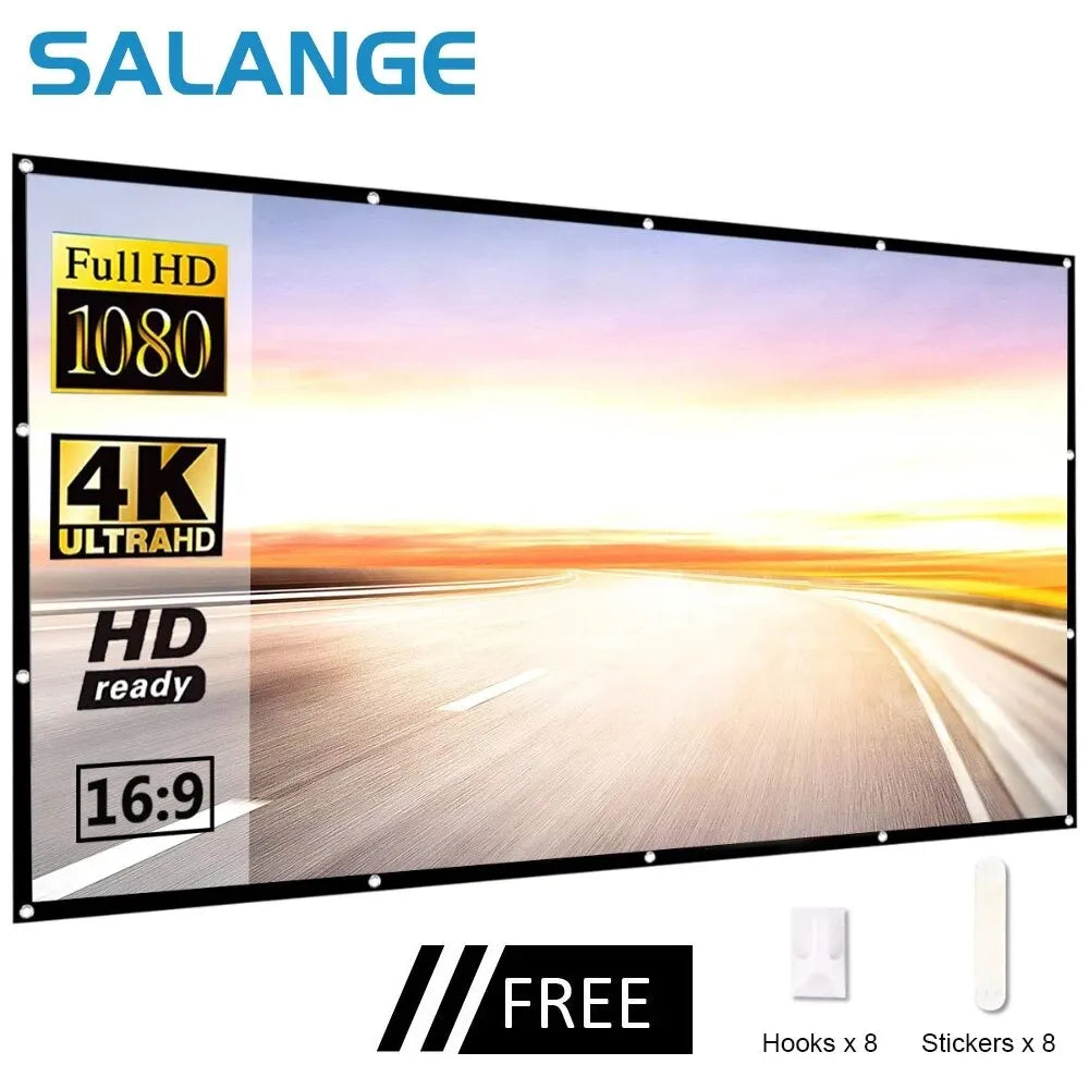 Tela de Projeção Dobrável 60" a 150" - 16:9 para Home Theater