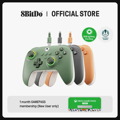 Controle Gamer 8BitDo Ultimate C com Fio para Xbox - Iluminação RGB e Joysticks com Efeito Hall