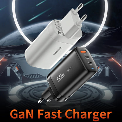 Carregador Essager 65W GaN USB Type C - Carregamento Rápido para Laptops e Smartphones