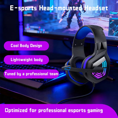 Headset Gamer G7 com Luz LED - Fone de Ouvido USB Stereo com Microfone com Redução de Ruído