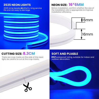 Fita de LED Neon RGB WiFi Bluetooth - 5m, 10m, 20m e 30m