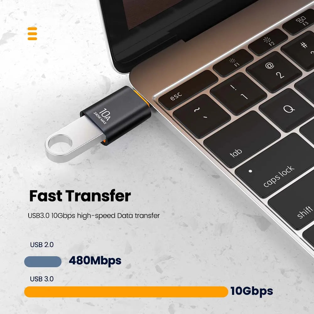 Adaptador Elough 10A USB Tipo C para USB A - Conector OTG USB 3.0