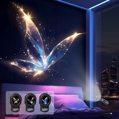 Lanterna Projetora LED USB com 3/6 Padrões de Projeção - Luz Noturna Ajustável de Baleia, Borboleta, Água-viva e Estrela-do-mar - Presente Perfeito para Festas